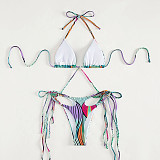 High Stretch Bandage Swimsuit Gradient Split Bikini M3057