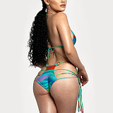 Gradient Printed Tassel Swimsuit Bikini Sets M3056