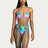 High Stretch Bandage Swimsuit Gradient Split Bikini M3057