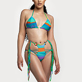 Gradient Printed Tassel Swimsuit Bikini Sets M3056