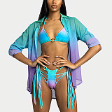 Gradient Printed Tassel Swimsuit Bikini Sets M3056