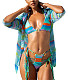 Gradient Printed Tassel Swimsuit Bikini Sets M3056