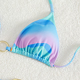 Gradient Printed Tassel Swimsuit Bikini Sets M3056