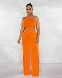 Backless Bandage Crop Tops Wide Leg Pants Outfits XMY-9428