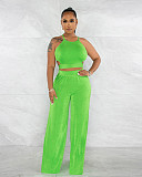 Backless Bandage Crop Tops Wide Leg Pants Outfits XMY-9428