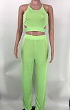 Backless Bandage Crop Tops Wide Leg Pants Outfits XMY-9428