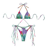 High Stretch Bandage Swimsuit Gradient Split Bikini M3057