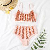 Split Swimsuit Bathing Suit Bra Bikini Set 2 Pieces XL2191