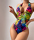 Leopard Print Backless Triangle One-piece Swimsuit XL2210