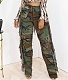 Camo Tassel Large Pocket Button Cotton Pants LSD-83246
