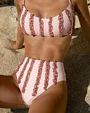 Split Swimsuit Bathing Suit Bra Bikini Set 2 Pieces XL2191