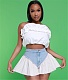 Chic Denim Patchwork High Waist Loose Shorts BS-1351