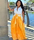 Turn Down Collar Sleeveless Loose Wide Leg Jumpsuit MUX-6125