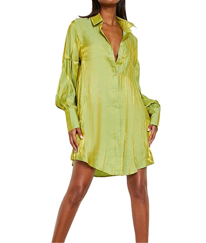 Solid Color Loose Long Sleeve Shirt Dresses ASL-6681