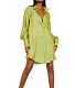 Solid Color Loose Long Sleeve Shirt Dresses ASL-6681
