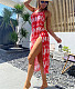 Tie Dye Print Cover Up Dresses 3 Piece Bikini Suit L2323