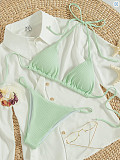 Sexy Solid Color Triangle Split Bikini Swimsuit L2311
