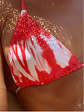 Tie Dye Print Cover Up Dresses 3 Piece Bikini Suit L2323