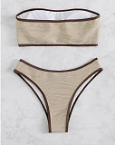 Solid Color Strapless High Waist Bikini Sets L2305