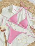 Sexy Solid Color Triangle Split Bikini Swimsuit L2311