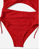 Hollow Out Halter Bandage One Piece Swimming Suit L2318