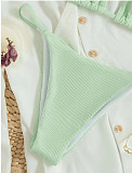 Sexy Solid Color Triangle Split Bikini Swimsuit L2311