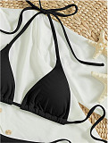 Sexy Solid Color Triangle Split Bikini Swimsuit L2311