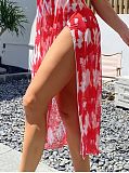 Tie Dye Print Cover Up Dresses 3 Piece Bikini Suit L2323