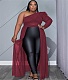 Mesh See Through One Shoulder Plus Size Dresses RS-9105