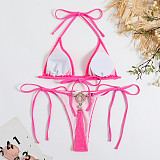 Sexy Halter Bandage Two-piece Swimsuit Triangle Bikini L2321