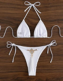 Sexy Halter Bandage Two-piece Swimsuit Triangle Bikini L2321