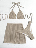Backless Bandage Bikini Sets with Cover Up Skirt L2314