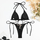 Sexy Halter Bandage Two-piece Swimsuit Triangle Bikini L2321
