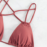 Sexy Bikini Women Solid 2 Pieces Split Swimsuit M3019