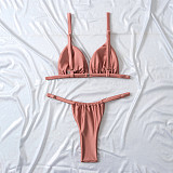 Push-Up Bra Bikini Set 2 Piece Solid Bathing Suit M3018
