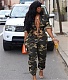 Camo Turn Down Collar Zipper One Piece Jumpsuit OQ-0177