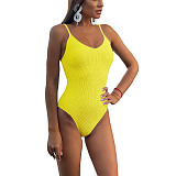 Solid Color Spaghetti Strap One Piece Bathing Suit M3060
