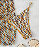 Sexy Mesh Print Bandage Bikini 4 Piece Sets L2307