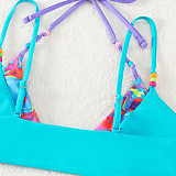 Sexy Patchwork Print Bikini Thong Beach Swimsuit M3048