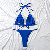 Solid Color Bandage Bikini Thong Two-piece Swimsuit M3039