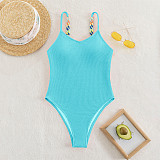 Solid Color Spaghetti Strap One Piece Bathing Suit M3060