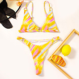 Rainbow Stripe Print Beachwear Bikini Two Piece Set XL2202