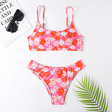 Beachwear Summer Flowers Print Bikini Sets F23