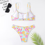 Beachwear Summer Flowers Print Bikini Sets F23