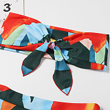 Color Patchwork Split Bikini Beach Swimsuit LY21007