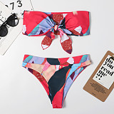 Color Patchwork Split Bikini Beach Swimsuit LY21007