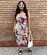 Summer Printing Lace Hem Side Slit Dresses SD-30601