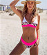 Leopard Print Patchwork High Waist Bikini Swimsuit C16