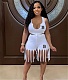 Sleeveless Tank Tops Tassel Shorts Two Piece Set OQ-0178