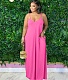 Solid Color Loose Spaghetti Strap Plus Size Dresses WA-77609